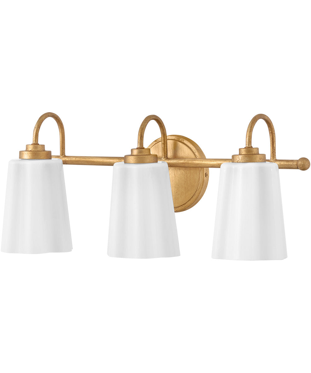 Honey 3-Light Medium Three Light Vanity in Distressed Brass