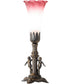 11" High Pink/White Tiffany Pond Lily Maidens Mini Lamp