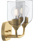 Ilia 2-Light Bath Vanity with Clear Glass Shade Brushed Gold