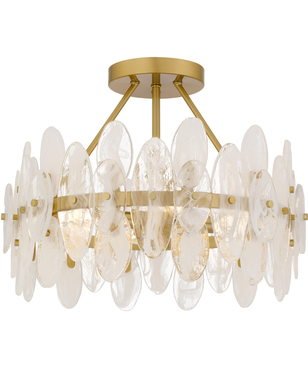 Abigail 4-light Semi Flush Mount Brushed Gold