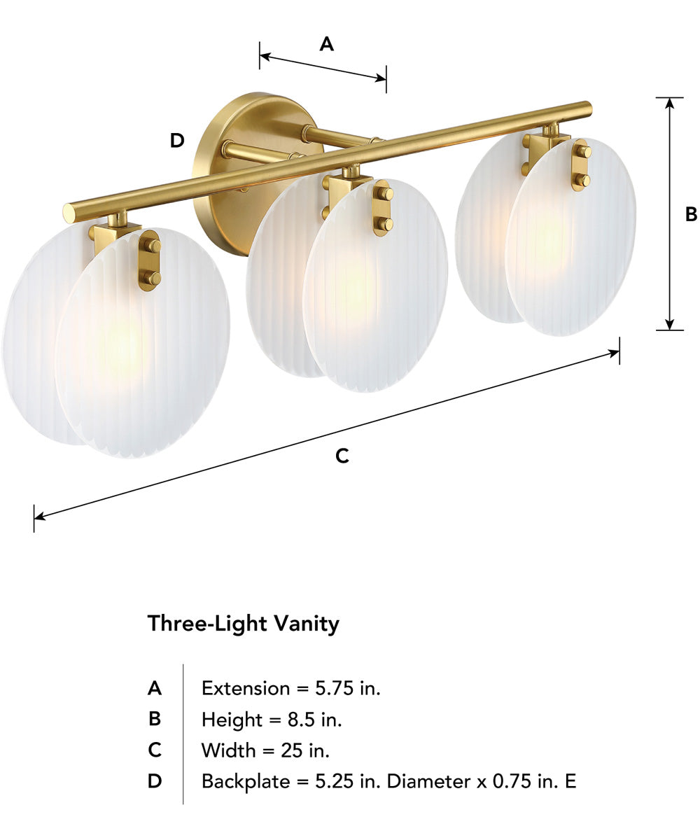 Sky Fall 3 Light Vanity Brushed Gold