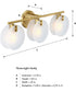 Sky Fall 3 Light Vanity Brushed Gold