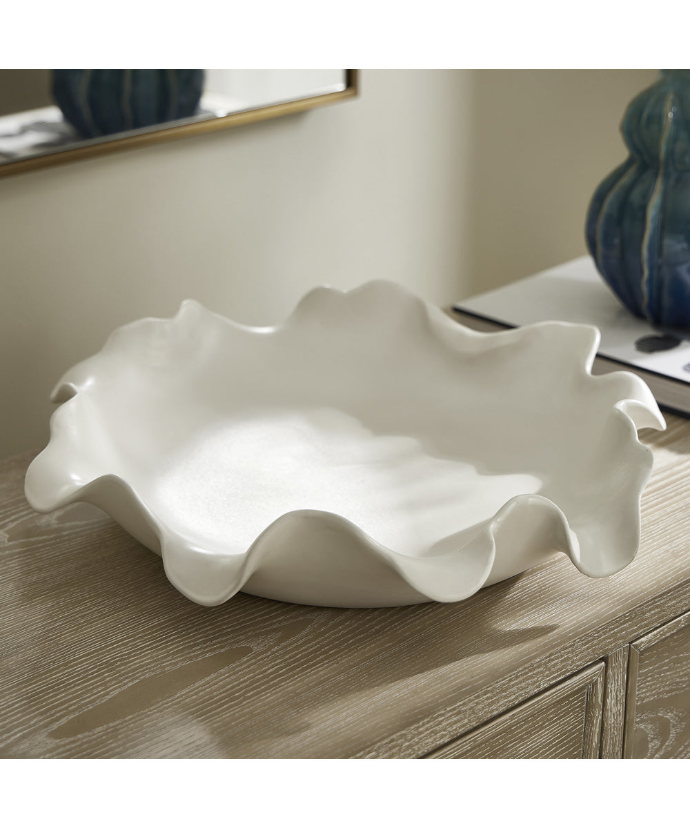 Wave Crest White Outdoor Bowl