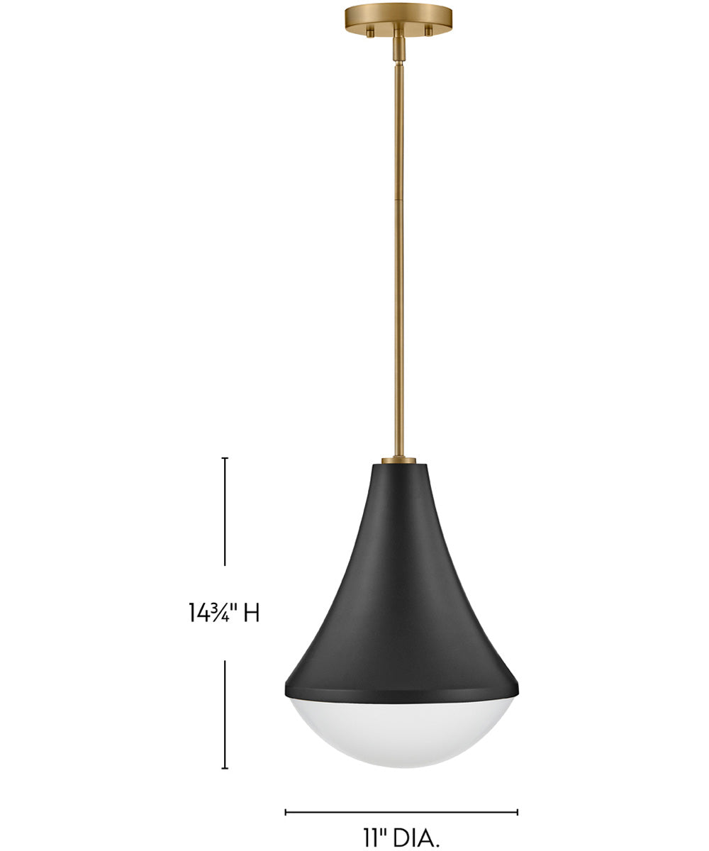 Haddie 1-Light Small Pendant in Black