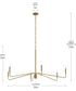 Pilar Extra Large 6-Light Chandelier Brushed Gold