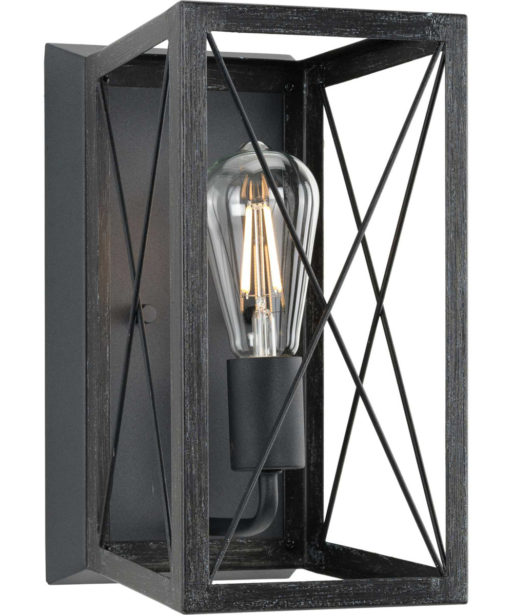 Briarwood 1-Light Cerused Black Oak/Black Farmhouse Wall Sconce Light Textured Black
