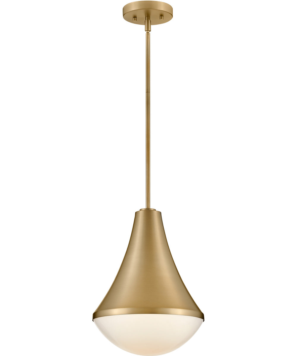 Haddie 1-Light Small Pendant in Lacquered Brass