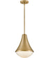 Haddie 1-Light Small Pendant in Lacquered Brass