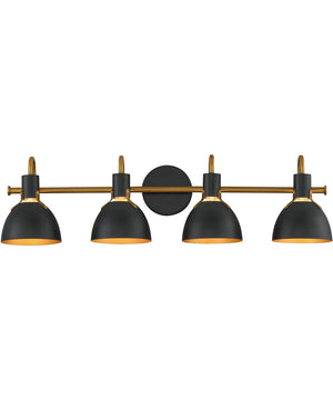 Dusk 4-Light Wall Sconce Black / Antique Brass