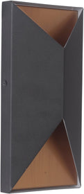 5"W Peak 2-Light LED Pocket Sconce Matte Black/Satin Brass