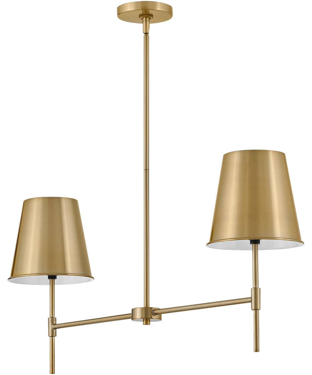 Blake 2-Light Small Two Light Linear in Lacquered Brass