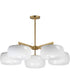 Glazed 5-Light Chandelier White/Natural Aged Brass