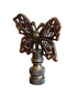 Decorative Butterfly Lamp Finial Antique Brass, 2.3"h