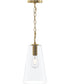 Jheni 1-Light Pendant with Clear Glass Shade Brushed Gold