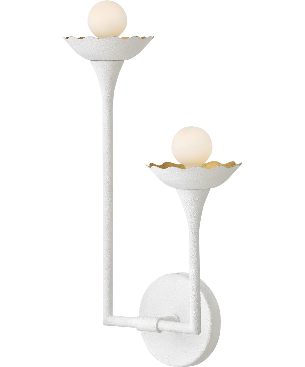 Darla 2-Light Medium Two Light Sconce in Textured Plaster