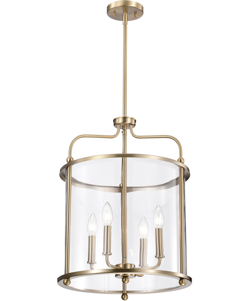 Yorktown 4-Light Pendant Burnished Brass