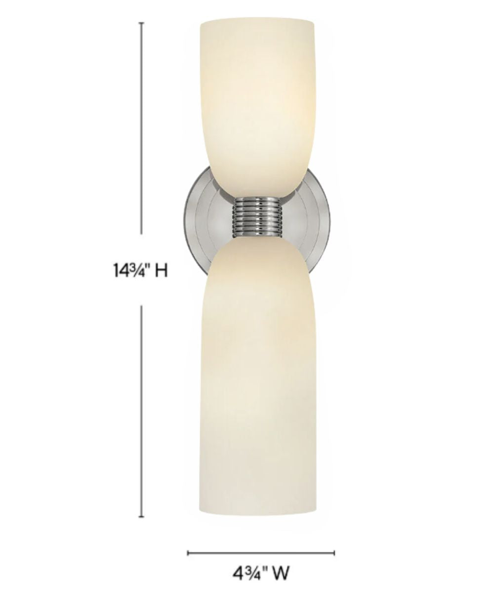 Tallulah 2-Light Medium Two Light Sconce in Polished Nickel