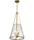 Valentine 3-Light Pendant Vintage Brass