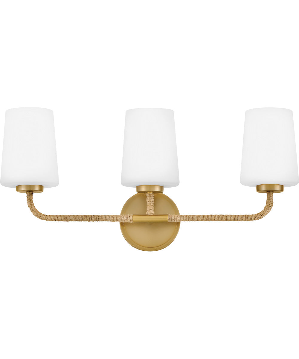 Kline 3-Light Medium Three Light Vanity in Lacquered Brass