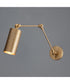 Shaka 1-Light Swing Arm Wall Sconce Weathered Brass