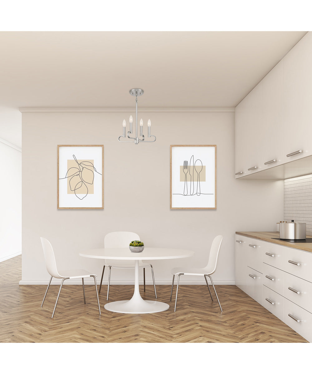 Summit 4 Light Chandelier Convertible Brushed Nickel