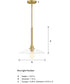 Litto 1 Light Pendant Brushed Gold