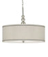 Margot 22"W 3-Light Brushed Steel Finish with Silver Metallic Drum Shade Pendant Light by KenroyHome