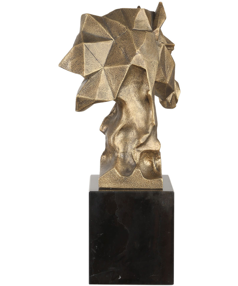 Chiseled Horse Bust Sculpture