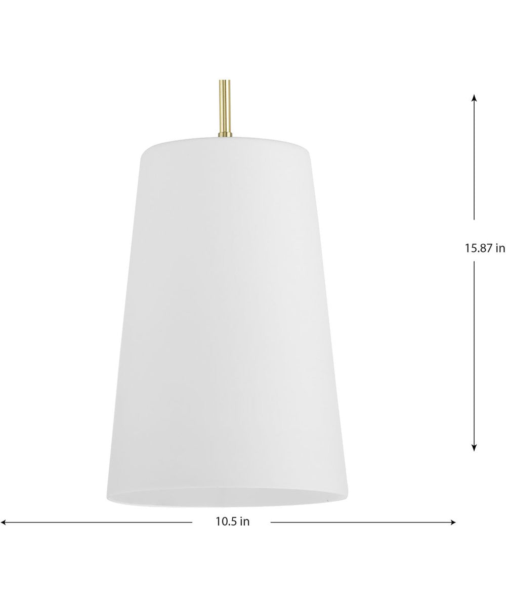 Clarion 1-Light Etched White Pendant P500430 Satin Brass