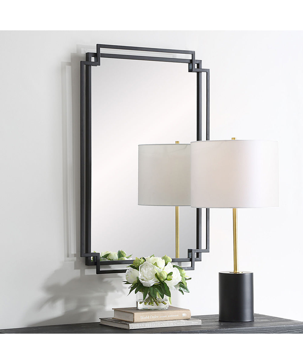 22x34" Wall Mirror in Matte Black