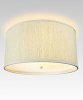 16"W Moderne Flush Mount Conversion Kit  Textured Oatmeal Hardback Drum Lampshade
