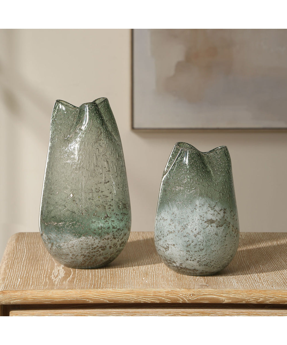 Chianti Seeded Glass Vases Set of 2