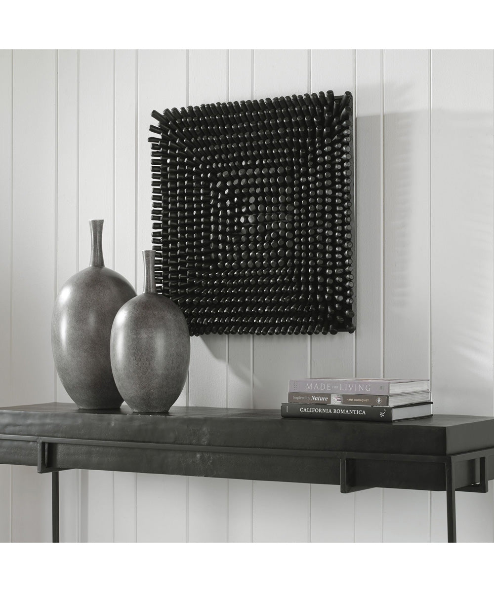 Portside Black Wood Wall Panel