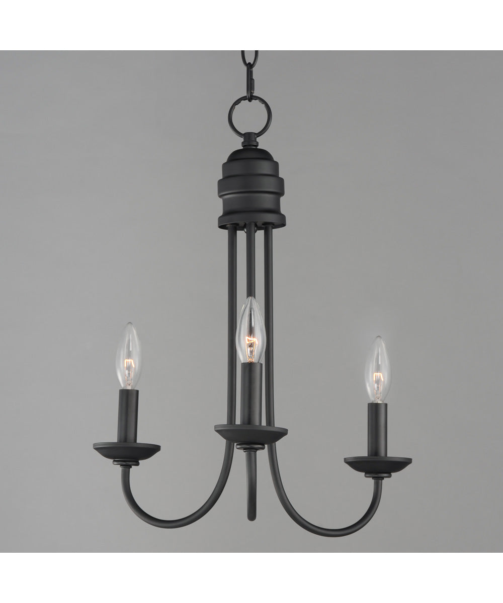 Logan 3-Light Candle Chandelier Black
