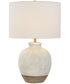 1-Light Table Lamp with Textured Ceramic in White Wash and Rust Brown