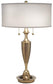 27"H 2-Light Table Lamp Burnished Brass