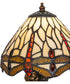 12" High Tiffany Hanging Head Dragonfly Cherub Accent Lamp
