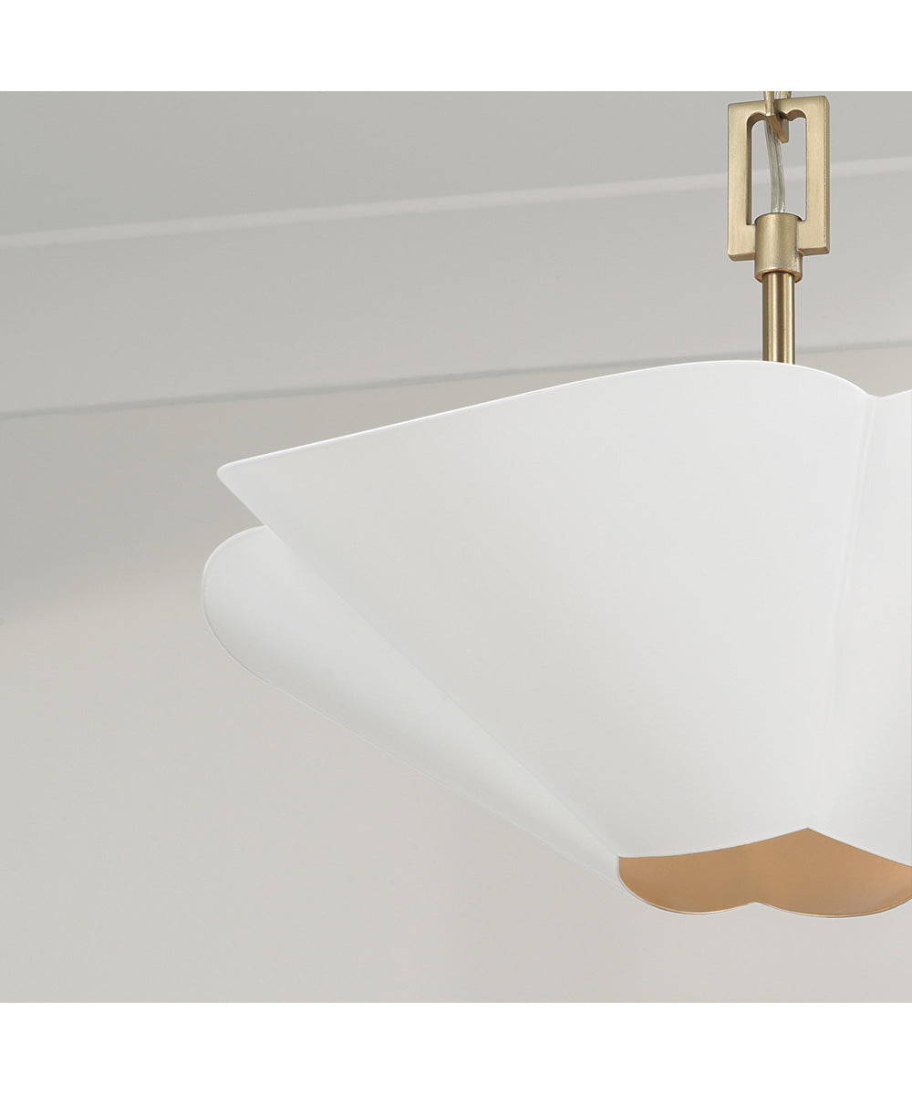 Maeve 4-Light Pendant Matte Brass and White
