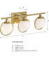 Teatro 3 Light Vanity Brushed Gold
