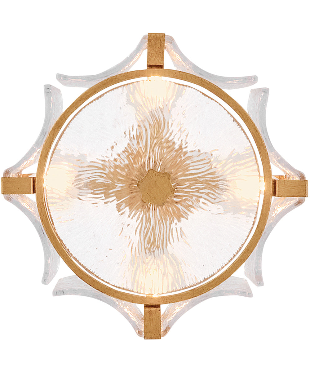 Florian 4-Light Medium Semi-Flush Mount in Distressed Brass