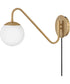 Dottie 1-Light Small Single Light Sconce in Lacquered Brass