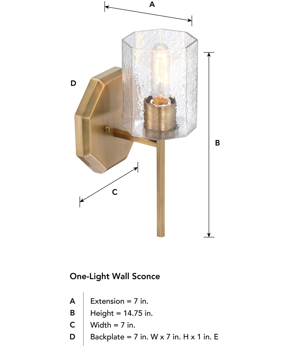 Haven 1 Light Wall Sconce Old Satin Brass