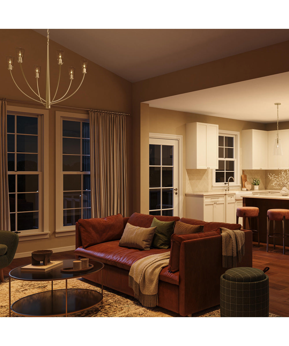 Jheni 1-Light Pendant with Clear Glass Shade Brushed Gold
