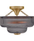Adella 3-Light Small Semi-Flush Mount in Lacquered Brass
