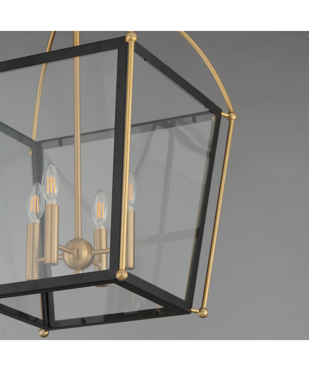 Mccadden 4-Light Pendant Black / Natural Aged Brass