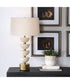 Hemisphere Travertine Table Lamp