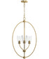 Jheni 3-Light Foyer Pendant with Clear Glass Shades Brushed Gold