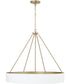 Weller 4-Light Chandelier Matte Brass and White