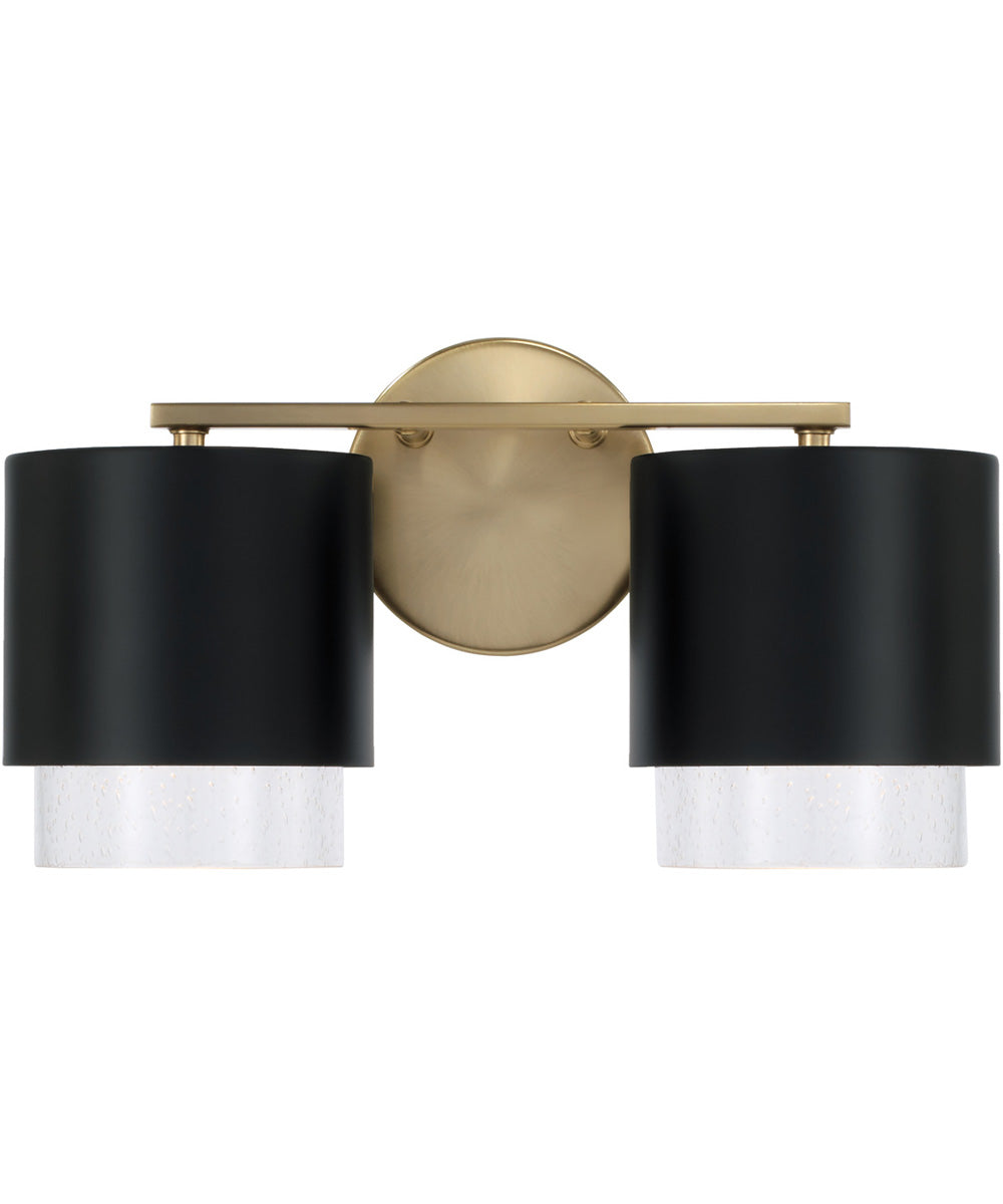Weller 2-Light Vanity Matte Brass and Black
