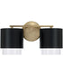 Weller 2-Light Vanity Matte Brass and Black